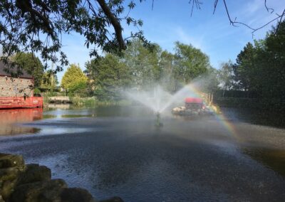 fountain with rainbow